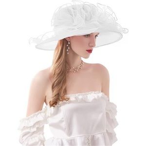 ORGANZA Fascinator Hat 08snowwhite